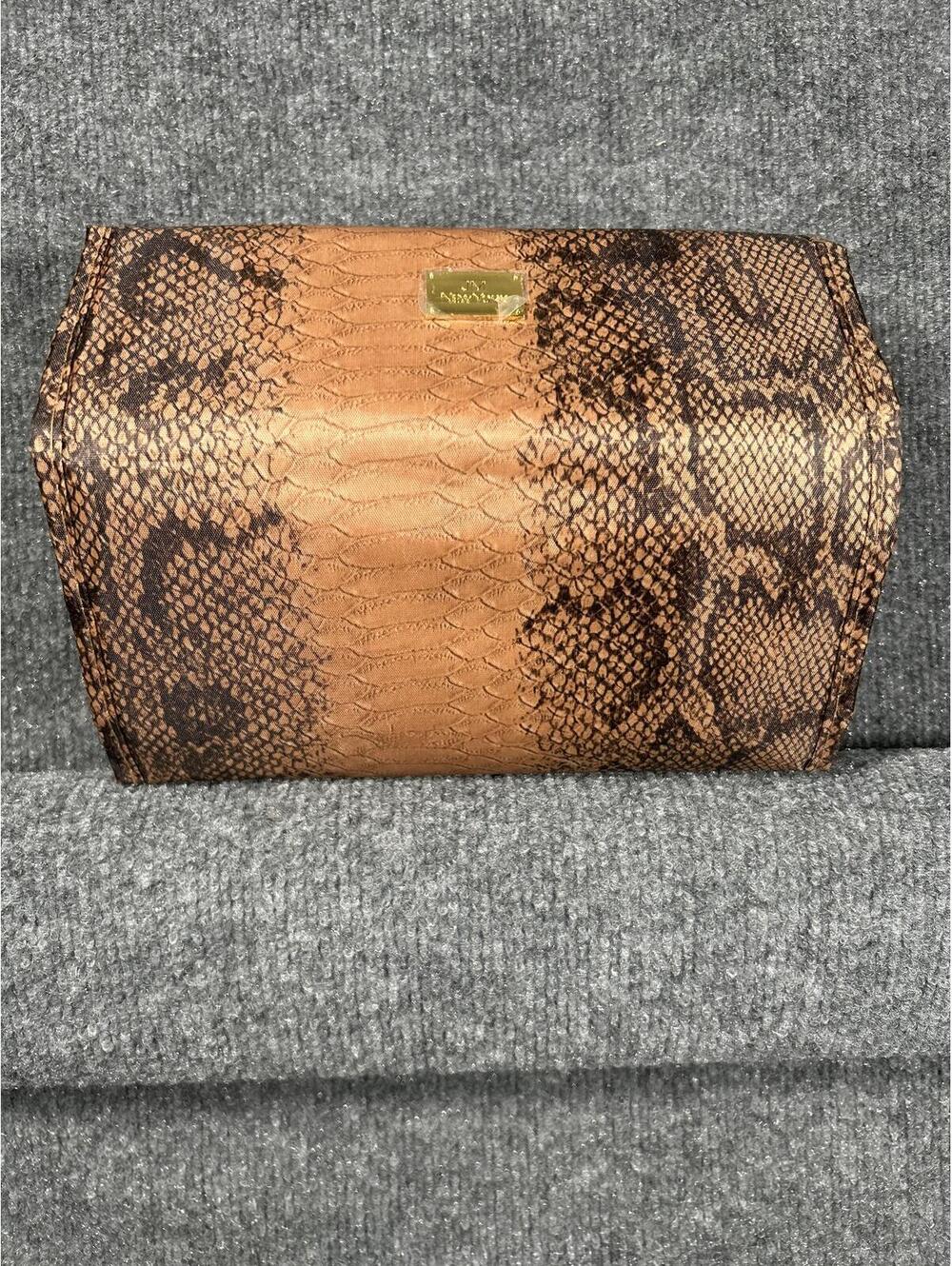 JM New York Brown Snake Print Hanging Travel Organizer Bag